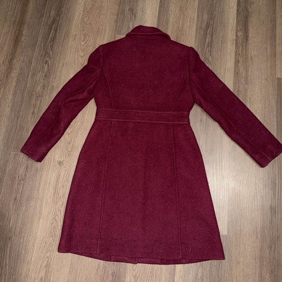 J. Crew Factory Burgundy Pea Coat - Picture 3 of 5